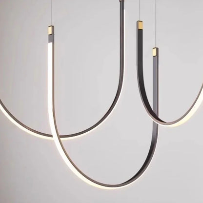 Minimalist linear restaurant chandelier for villa