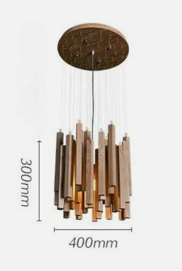 Solid wood LED pendant light for modern design