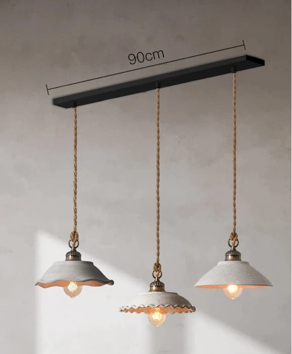 Loft ceramic vintage hanging lamp for cafe and dining