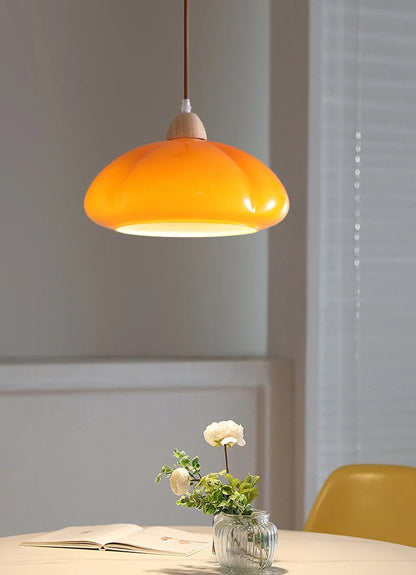 Pumpkin glass LED pendant light japanese style
