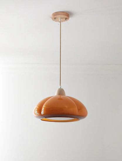 Pumpkin glass LED pendant light japanese style