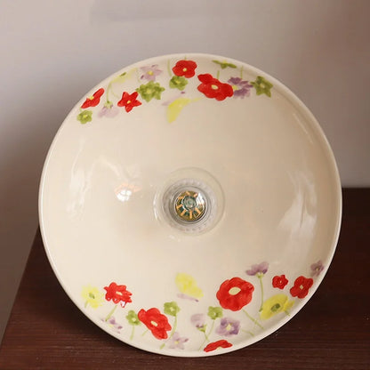 White flower ceramic led pendant light for living room