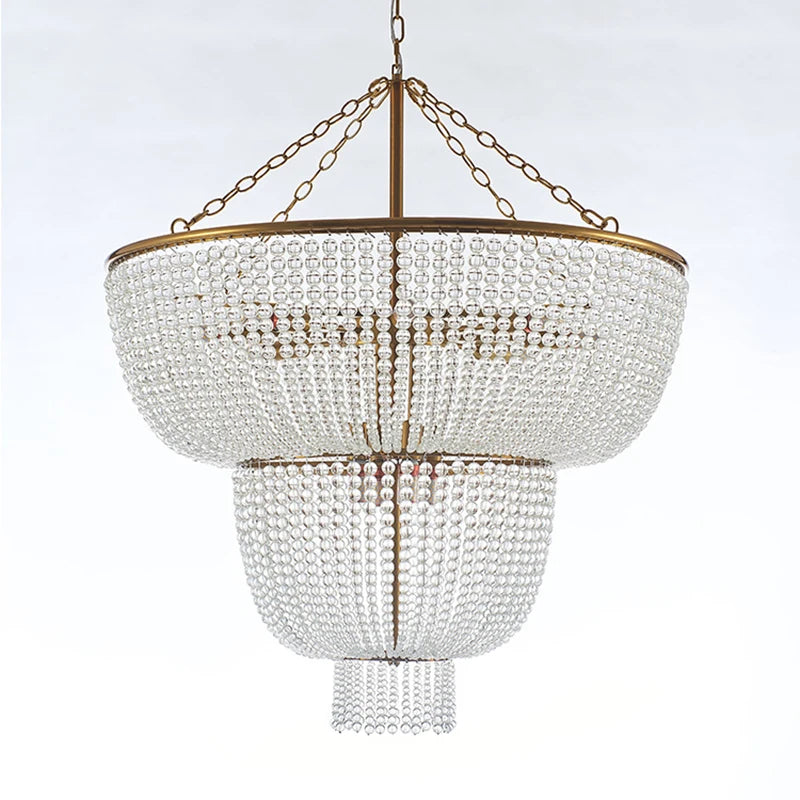 Tiered beaded chandelier for palace