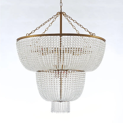 Tiered beaded chandelier for palace