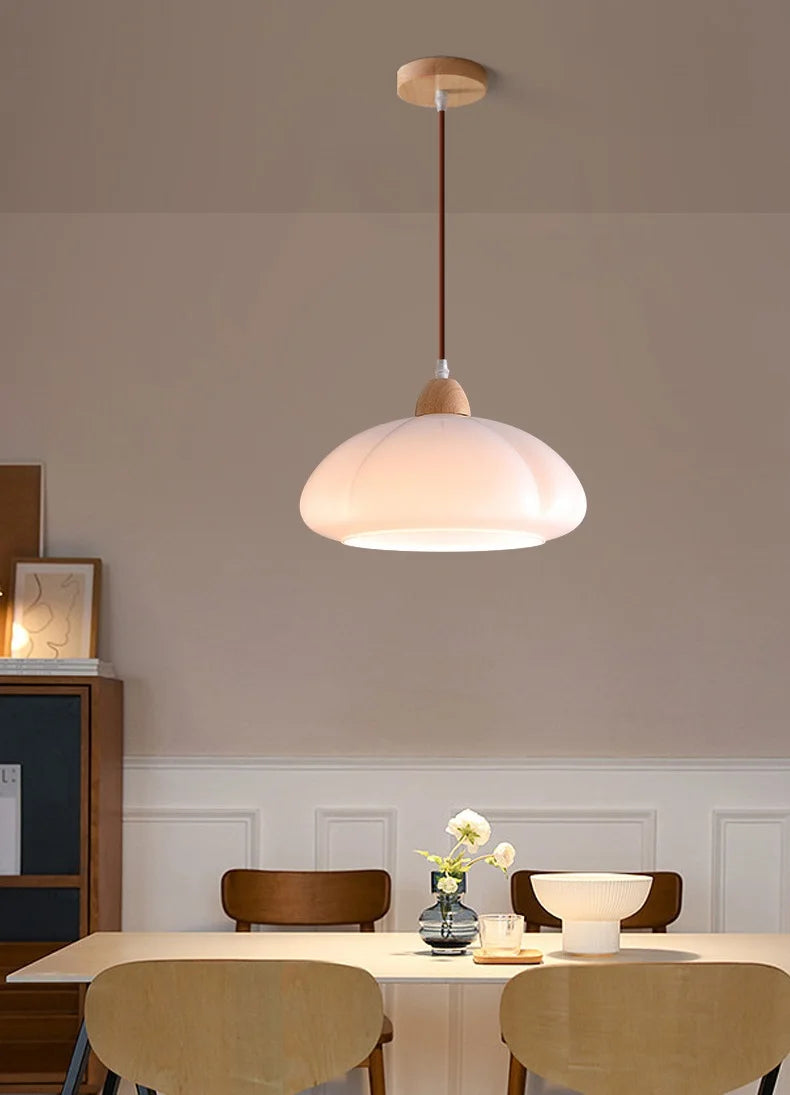 Pumpkin glass LED pendant light japanese style