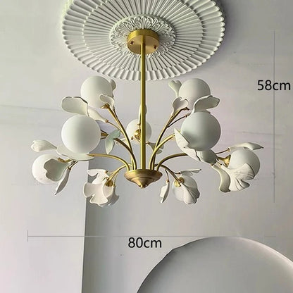 Elegant modern chandelier with glass heads