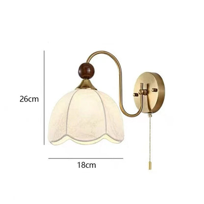 French fabric wall lamp with cable switch