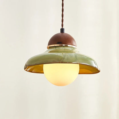 Groene keramische schaal hanglamp voor kookeiland