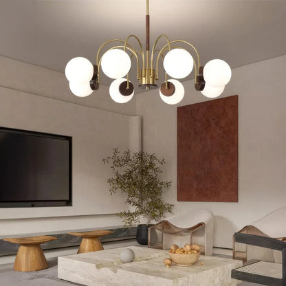 Walnut chandelier light for bedroom and living room