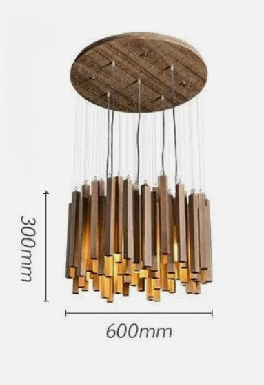 Solid wood LED pendant light for modern design