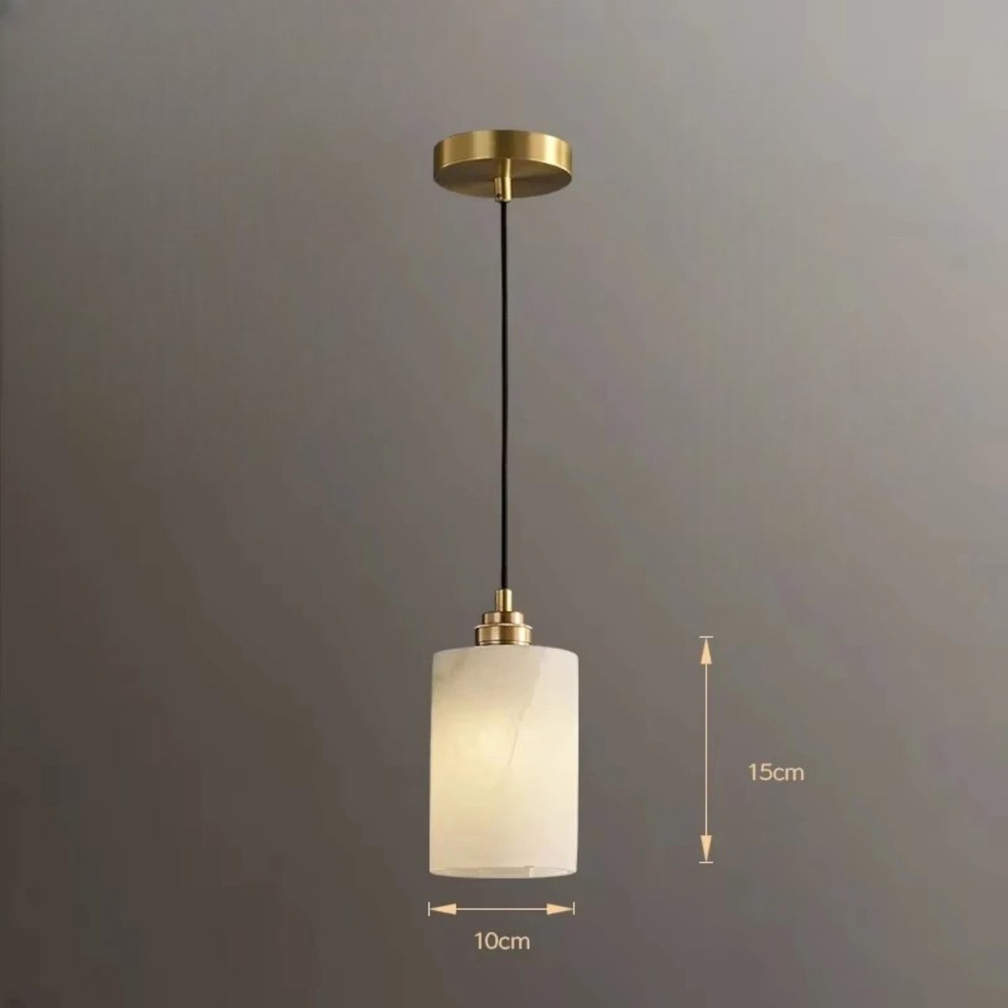 Luxury white marble pendant light with brass accent