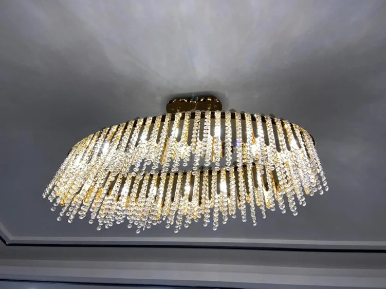 Ronde stalen k9 kristallen hanger