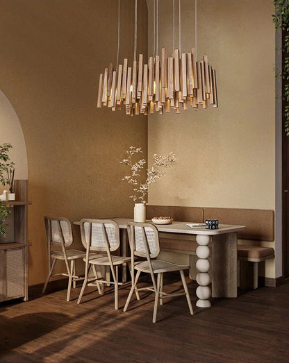 Solid wood LED pendant light for modern design