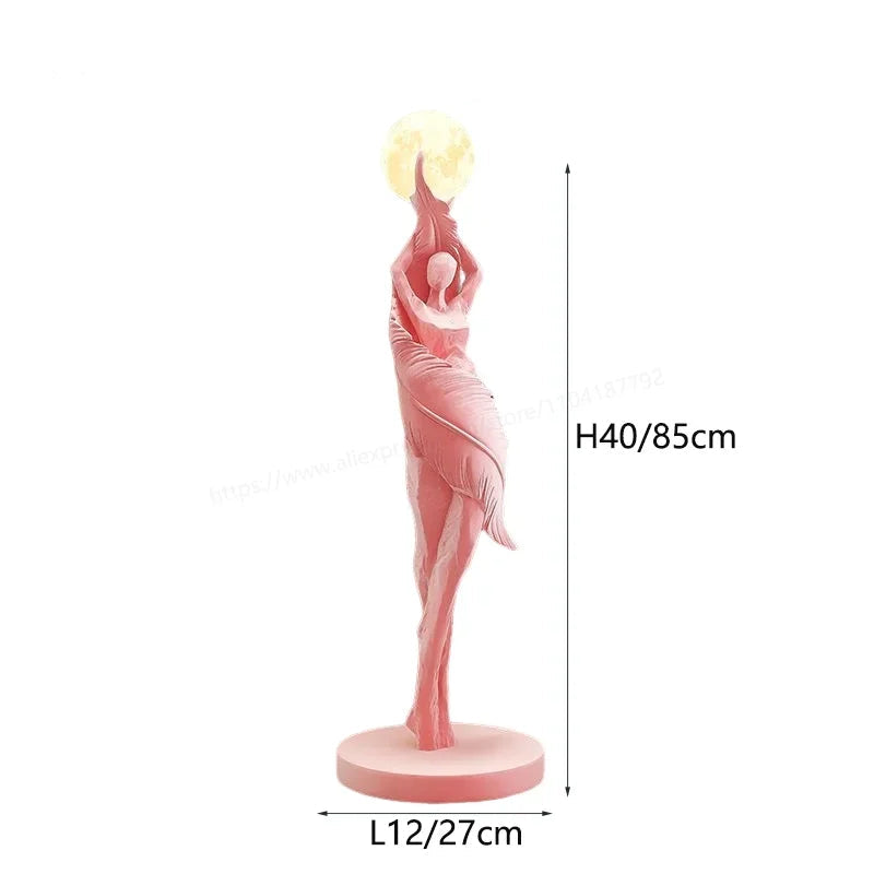 Sculptural humanoid floor lamp