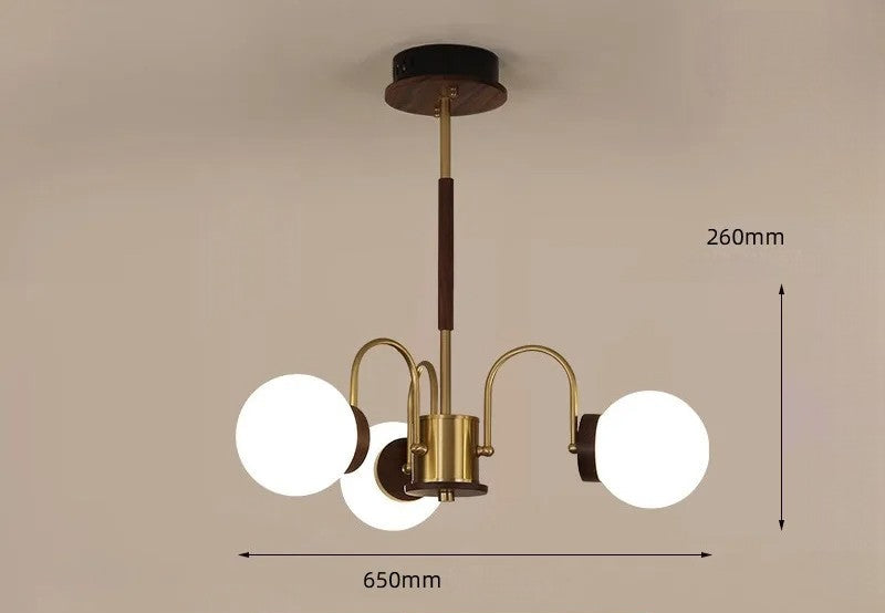 Walnut chandelier light for bedroom and living room