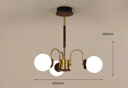 Walnut chandelier light for bedroom and living room