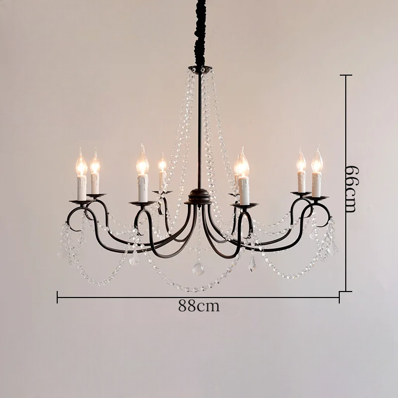 Noir french crystal loft piece