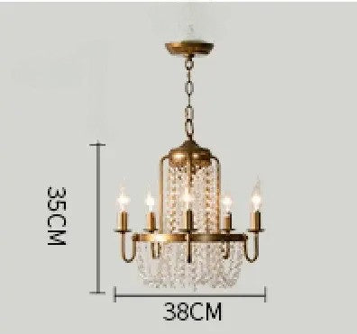 Vintage bronze crystal room chandelier