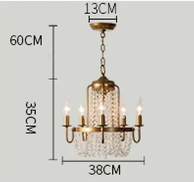 Vintage bronze crystal room chandelier