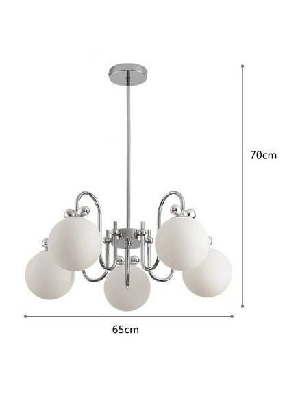 Cremefarbener Glas-Kronleuchter