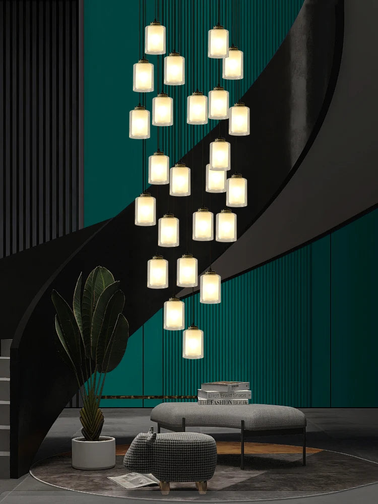 Nordic chandelier for high ceiling staircase