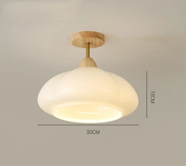 Pumpkin glass LED pendant light japanese style