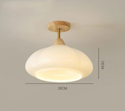 Pumpkin glass LED pendant light japanese style