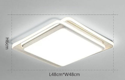 Modern led-taklampa med fyrkantig form