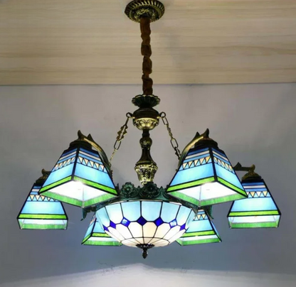 Tiffany style stained glass pendant