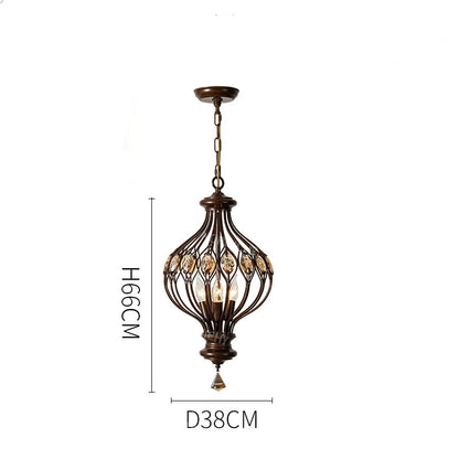 Walnut crystal chandelier in vintage french style