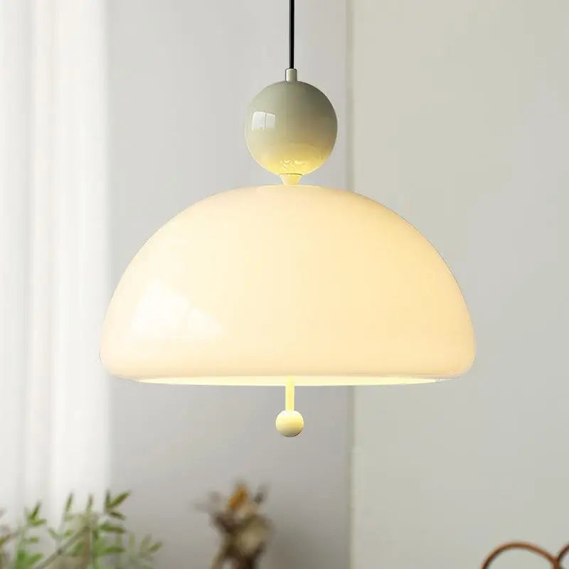 Cream-toned Medieval Chandelier Pendant Light with soft illumination and minimalist design, suitable for modern rustic decor.