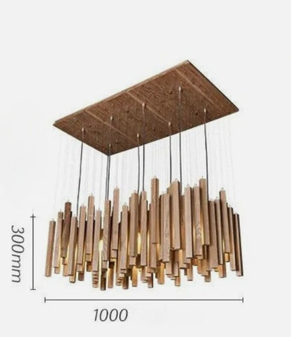 Solid wood LED pendant light for modern design