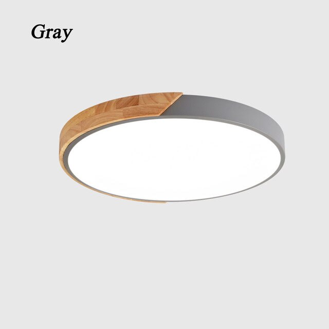 Macaron Wood Minimalist Round LED Ceiling Light