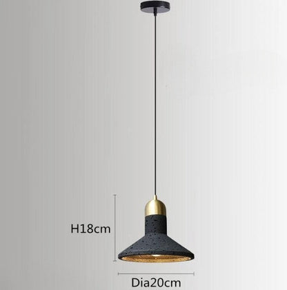 Retro industrial style black hole stone pendant lamp