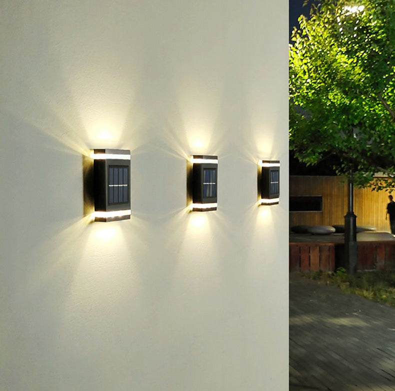 Lampada Solare Da Parete Per Esterno Con 9 Colori E LED Focalizzati - IP65 Acciaio Inox
