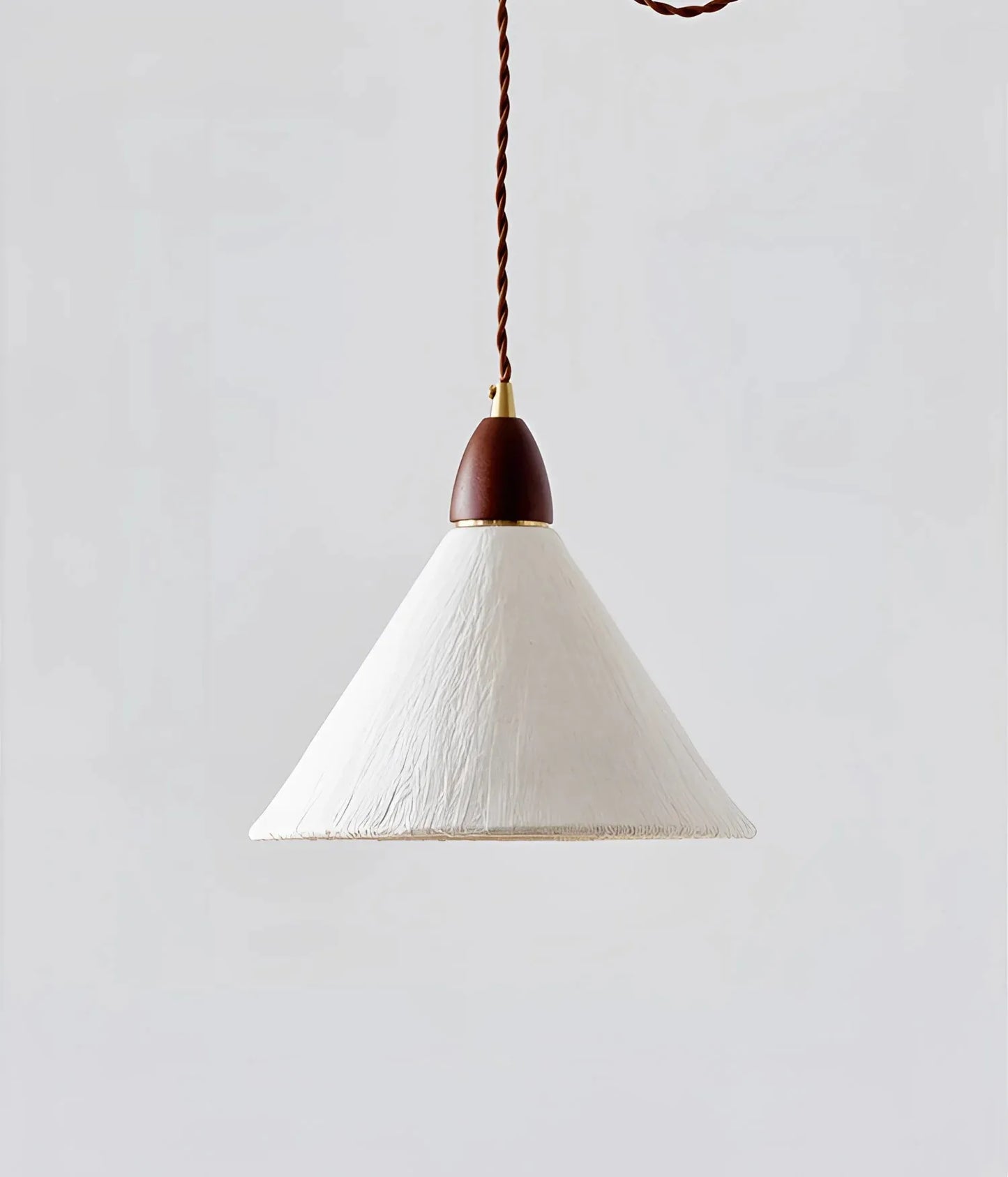 Suspension en papier de riz couleur noyer, style wabi sabi