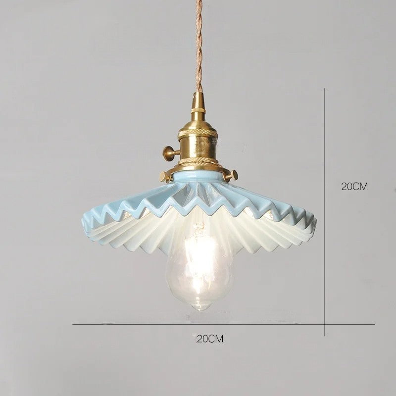 White flower ceramic led pendant light for living room