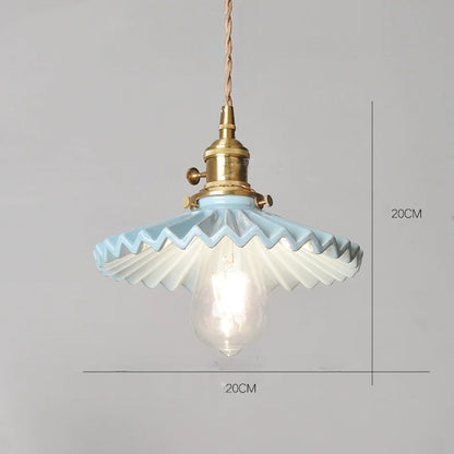 White flower ceramic led pendant light for living room