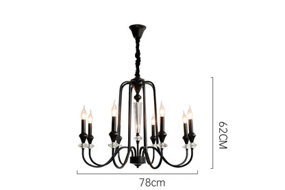 Lustre en cristal français ancien à deux niveaux