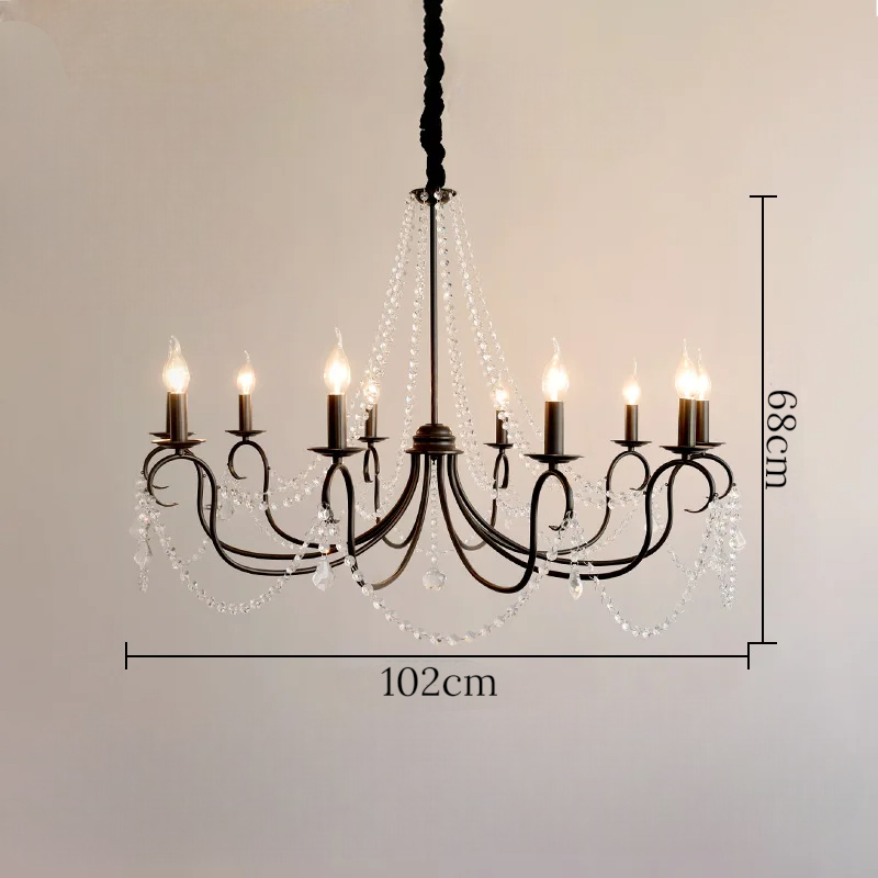 Noir french crystal loft piece