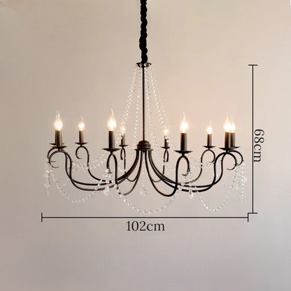 Noir french crystal loft piece