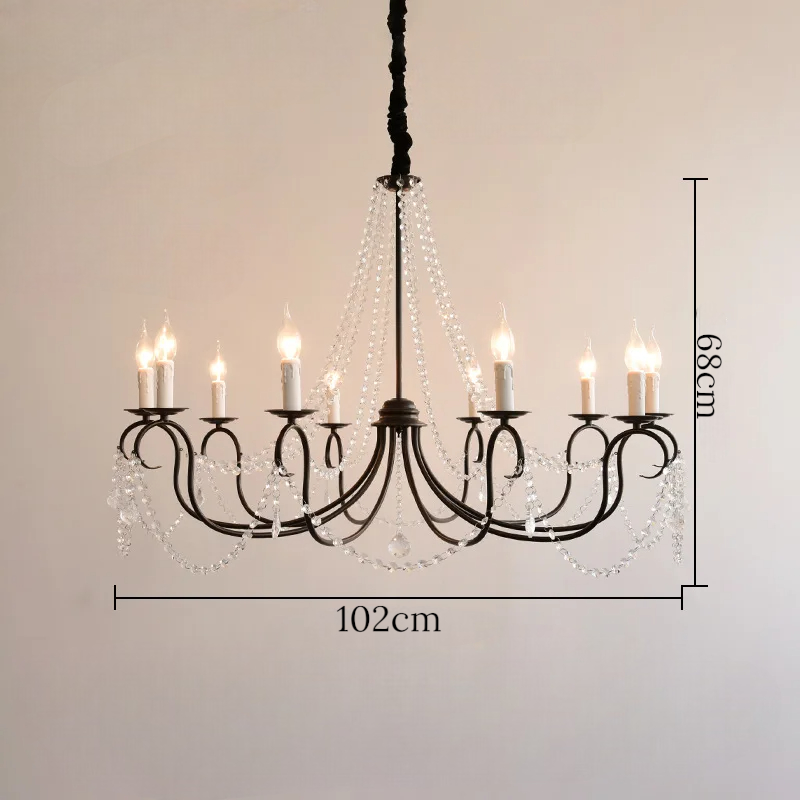 Noir french crystal loft piece