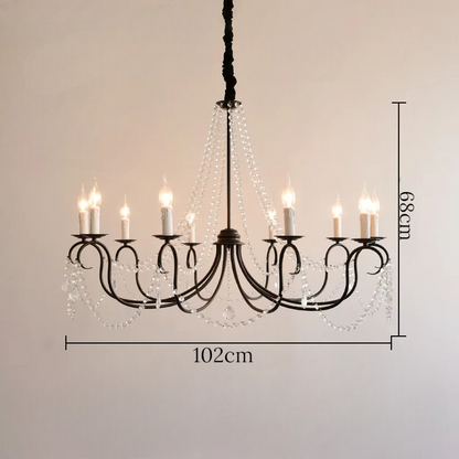 Noir french crystal loft piece