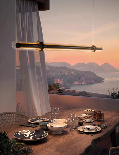 High end linear pendant light for bar counter