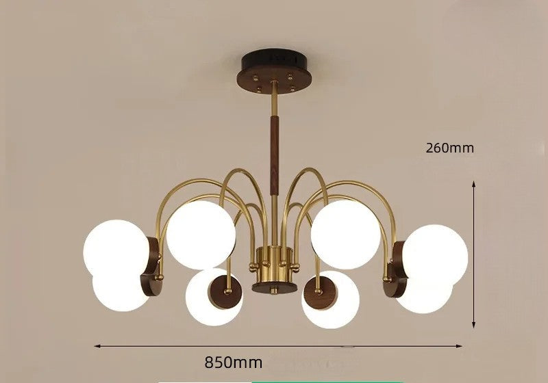 Walnut chandelier light for bedroom and living room