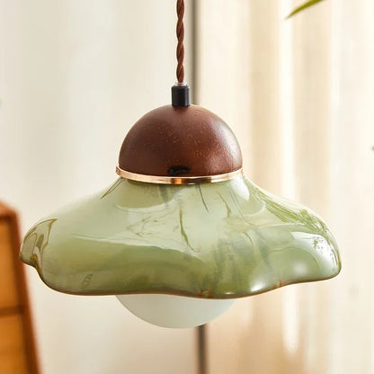 Groene keramische schaal hanglamp voor kookeiland