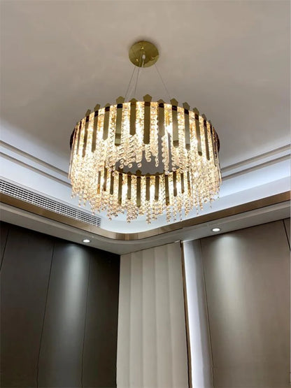 Ronde stalen k9 kristallen hanger