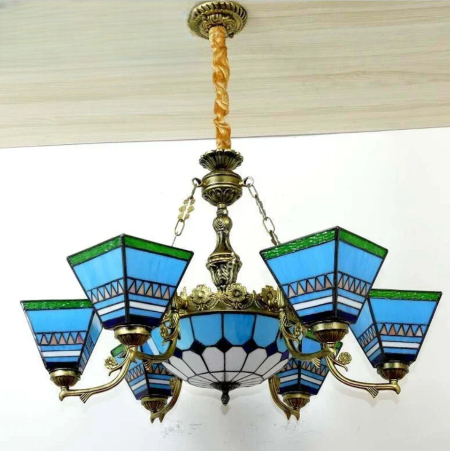 Tiffany style stained glass pendant