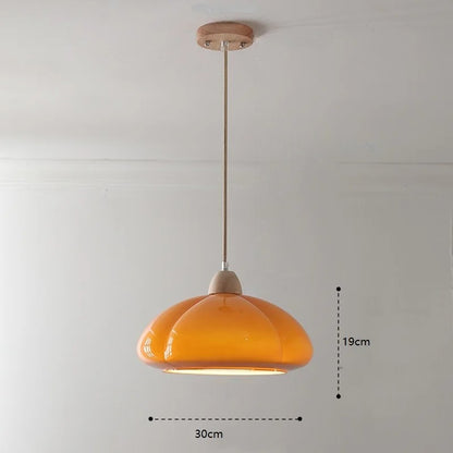 Pumpkin glass LED pendant light japanese style