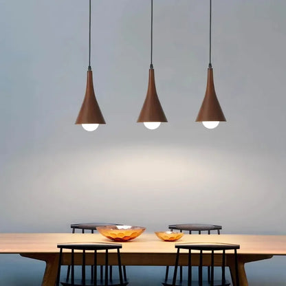 Walnut pendant light for living and dining room